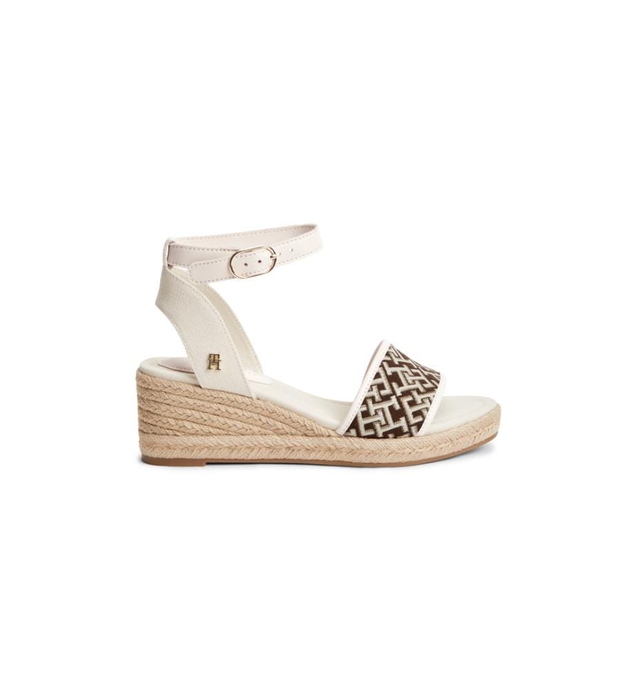Espadrilles aus Jacquard - Braun und Weiss