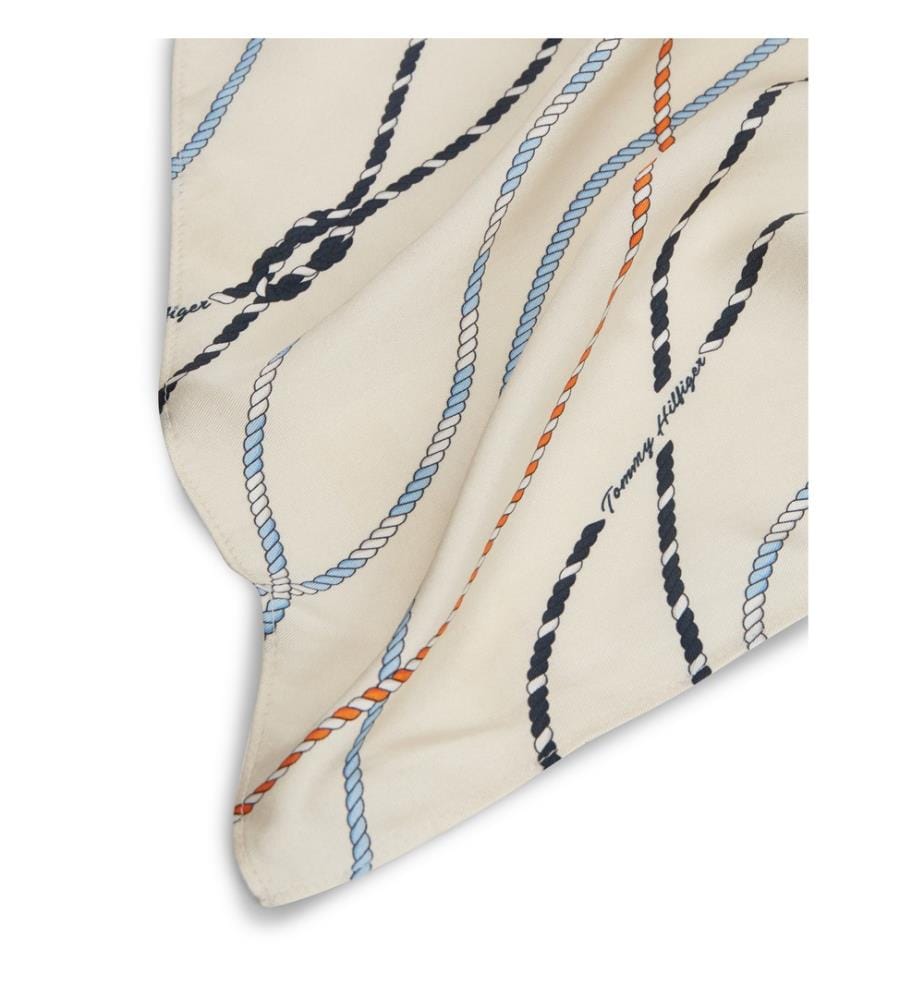 Grand foulard en soie nautique - Blanc optique
