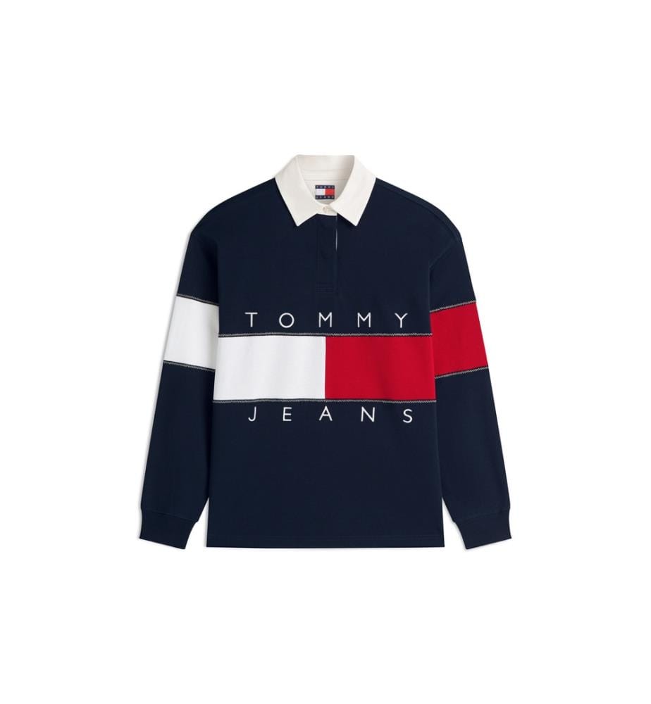 Oversize-Rugby-Sweatshirt - Dunkel Marineblau
