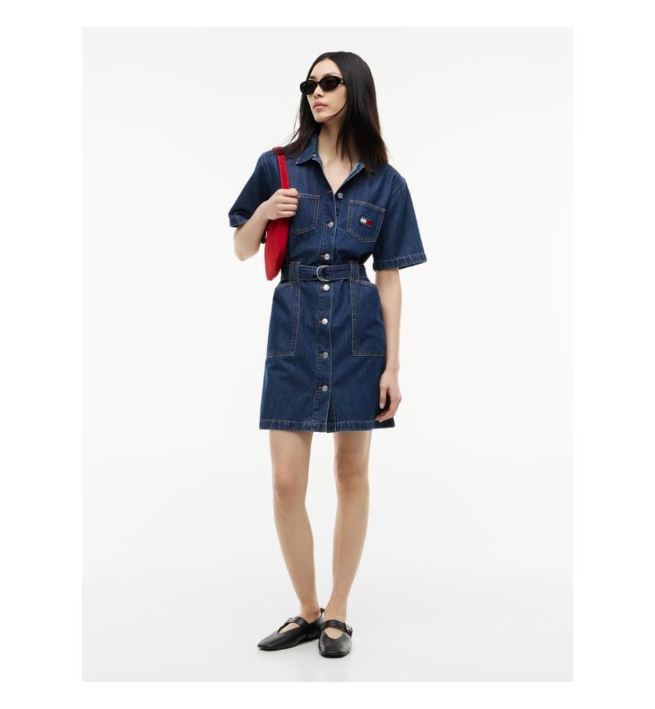 Funktionales Hemdkleid – Jeansblau