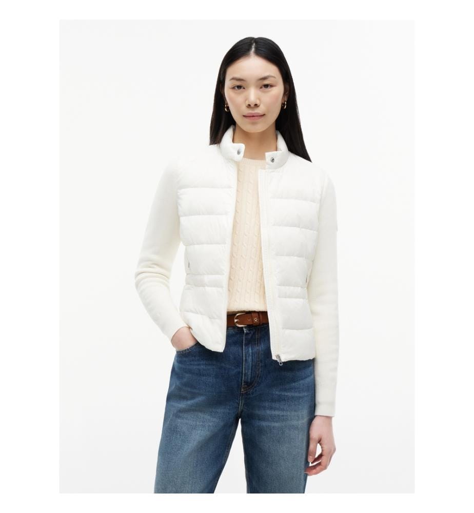 Lw Down-Strickjacke aus Mischgewebe – Creme