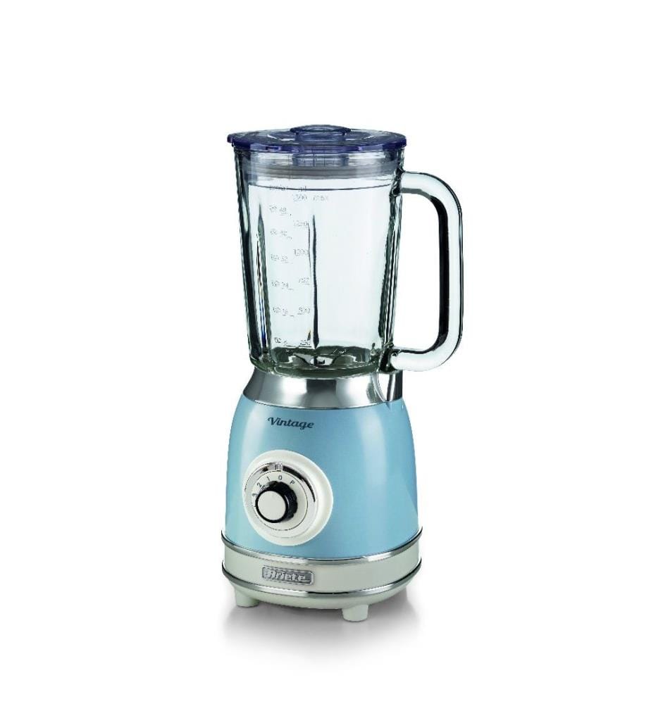 Blender - Vintage - Blau 4 Klingen aus Edelstahl, 4 Stufen+Puls