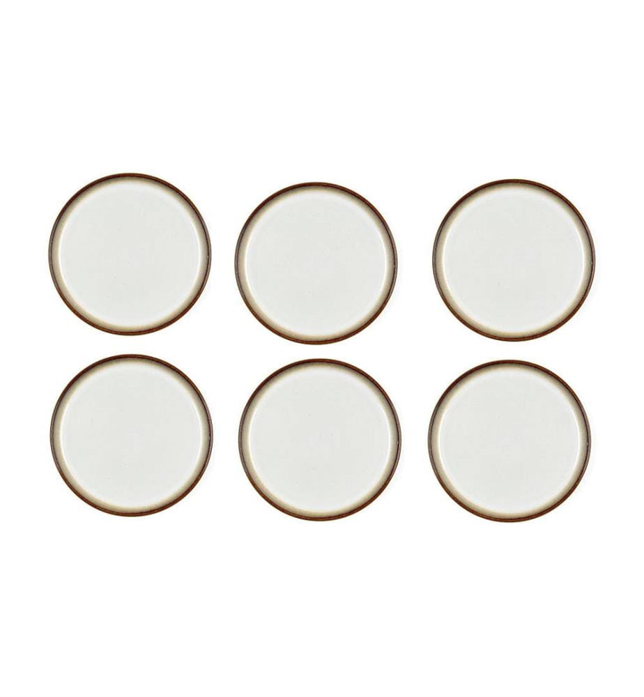 6er-Set Dessertteller 21 cm - Creme/Grau