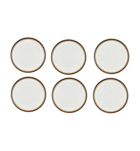 Lot de 6 Assiettes à Dessert 21 cm - Crème/Gris