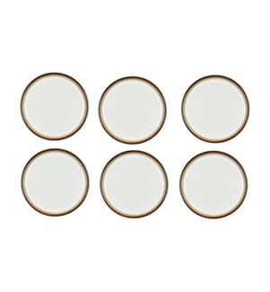 6er-Set Dessertteller 21 cm - Creme/Grau