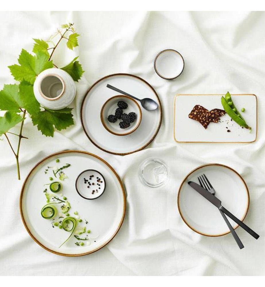 6er-Set Dessertteller 21 cm - Creme/Grau