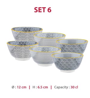 6er Schalenset S Ø 12 cm - Eclipse