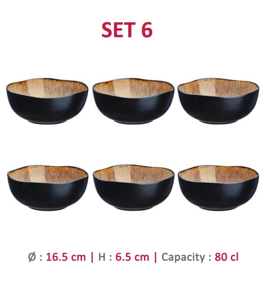 Set aus 6 Schalen Iris Ø 16,5 cm - Wildbraun