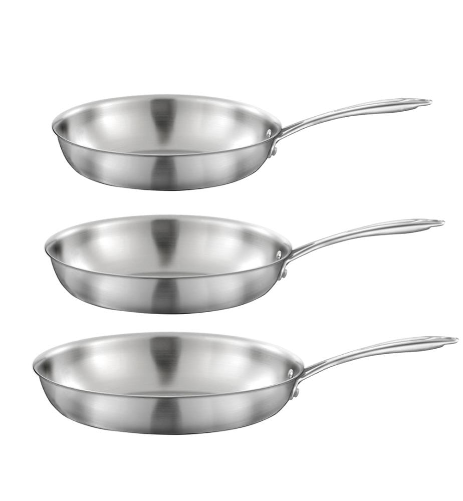 3er-Set Pfannen 24-28-32 cm - Silber