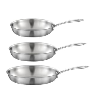 3er-Set Pfannen 24-28-32 cm - Silber