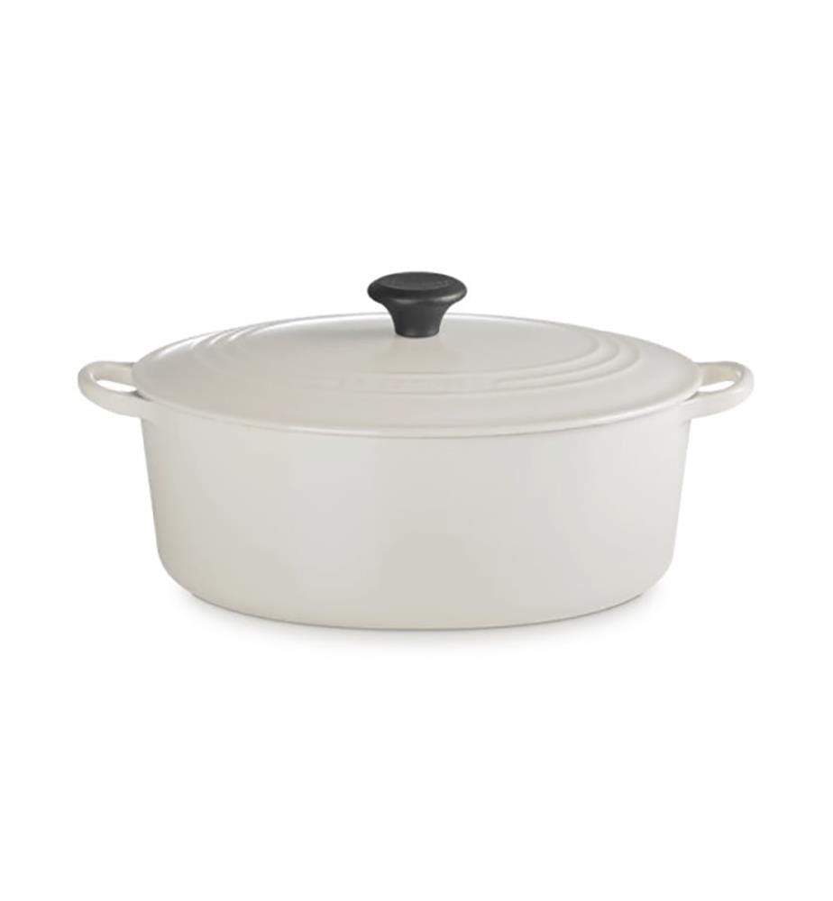 Ovale Cocotte aus emailliertem Gusseisen 31 cm - Creme