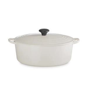 Ovale Cocotte aus emailliertem Gusseisen 31 cm - Creme