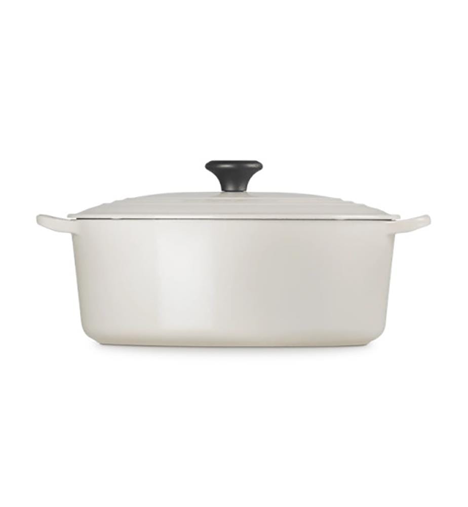 Ovale Cocotte aus emailliertem Gusseisen 31 cm - Creme