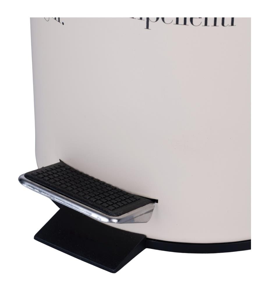 3L Toilettenabfalleimer mit Bambusdeckel - Weiss/Naturholz