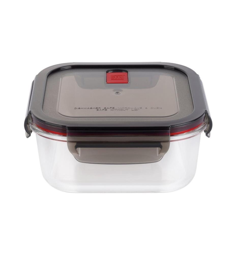 Gusto Quadratischer Glasbehälter 1100 ml - Transparent/Grau