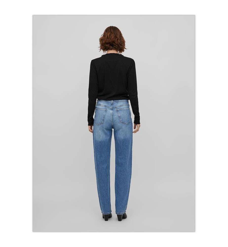 Jeans Straight Vikelly - Mittelblaue Denim-Waschung Mbd009