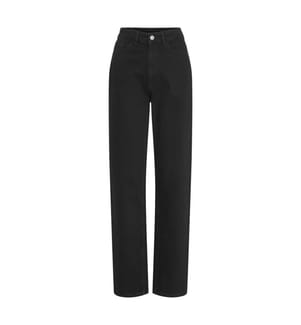 Straight Fit Jeans mit Hoher Taille - Schwarz