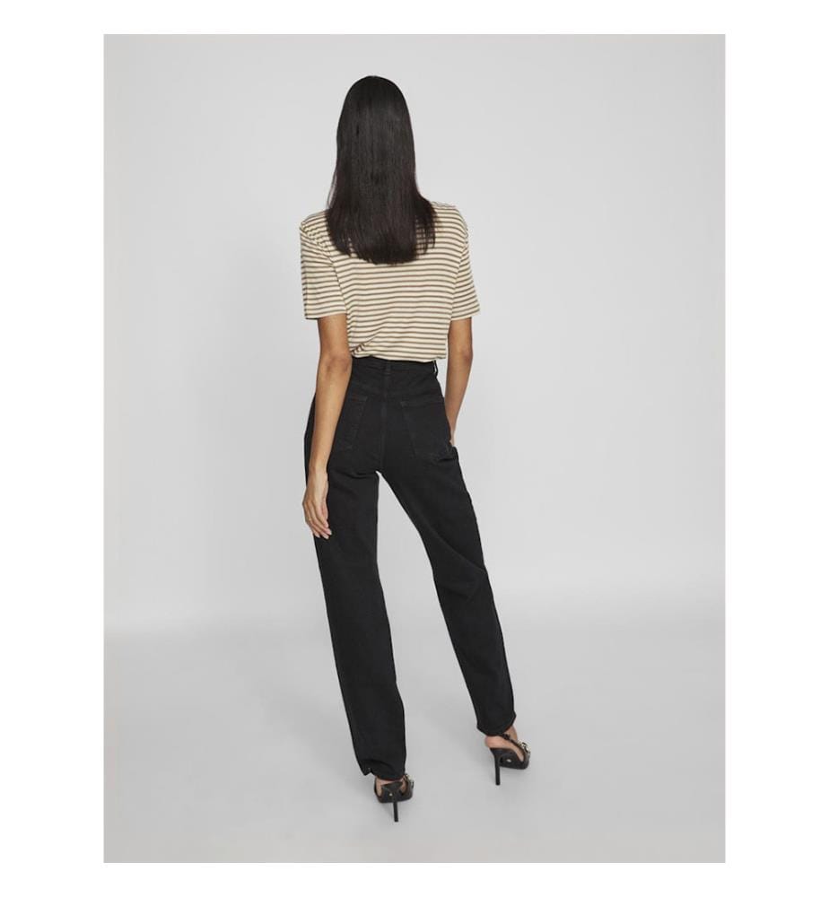 Straight Fit Jeans mit Hoher Taille - Schwarz
