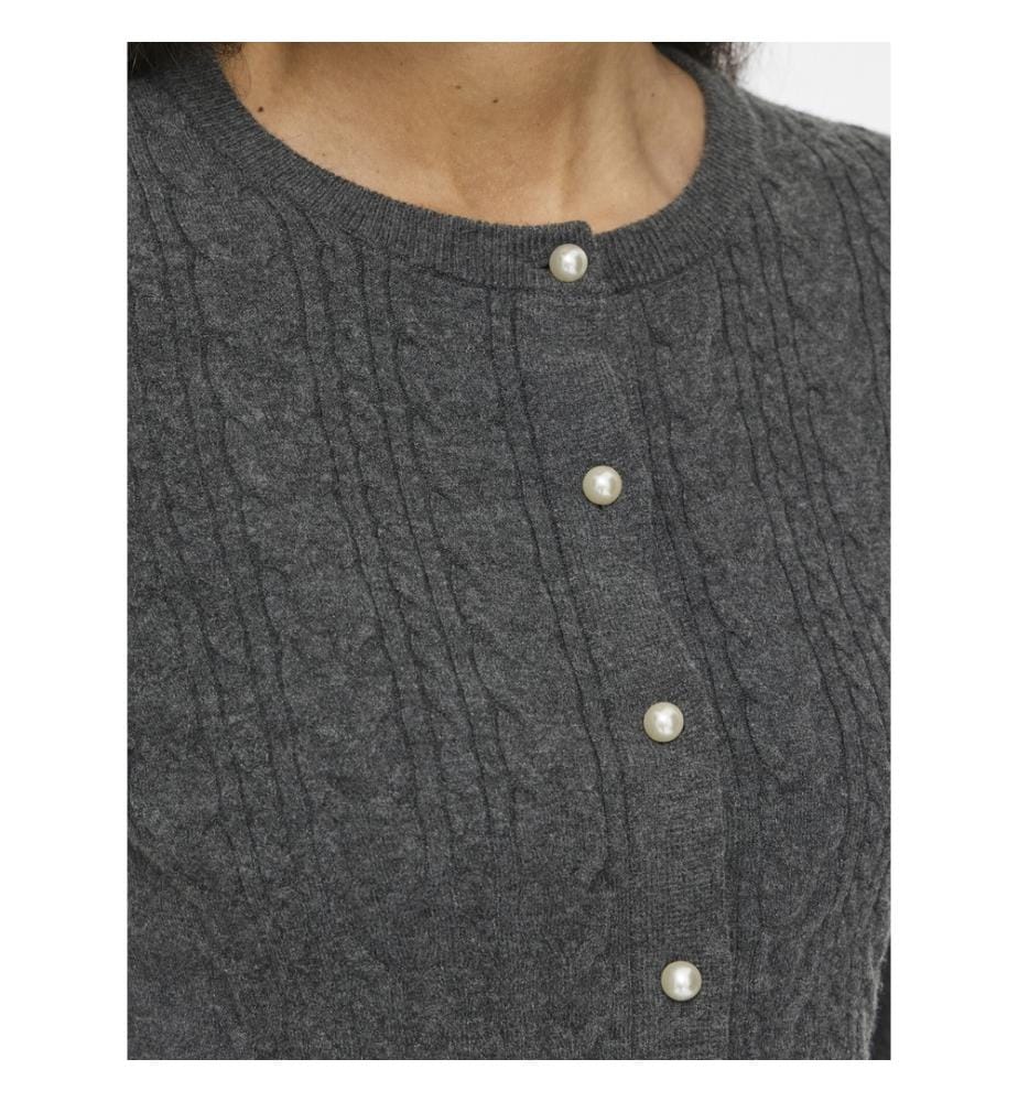 Strickjacke – Dunkelgrau meliert