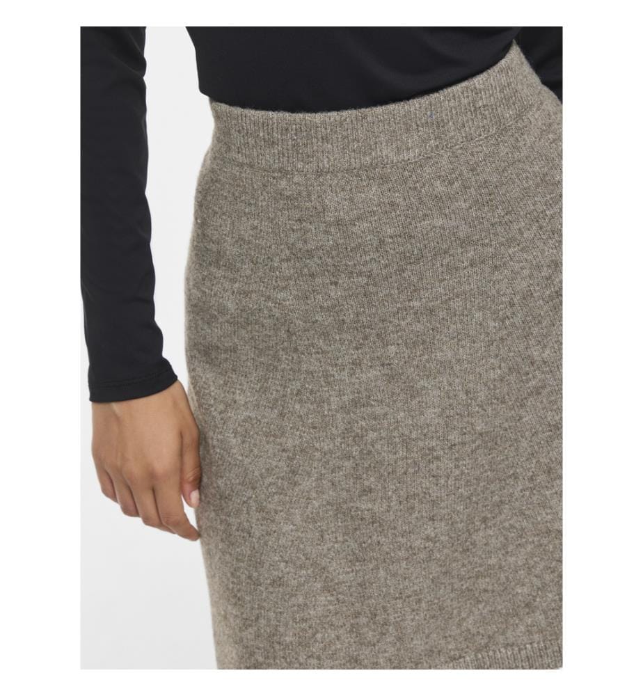 Jupe courte en maille - Gris foncé