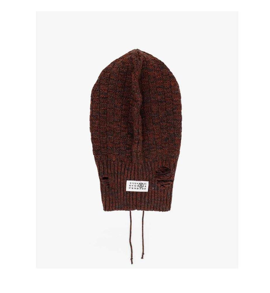 Balaclava aus Wollmischung mit Distressed-Effekt - Dunkelgrau