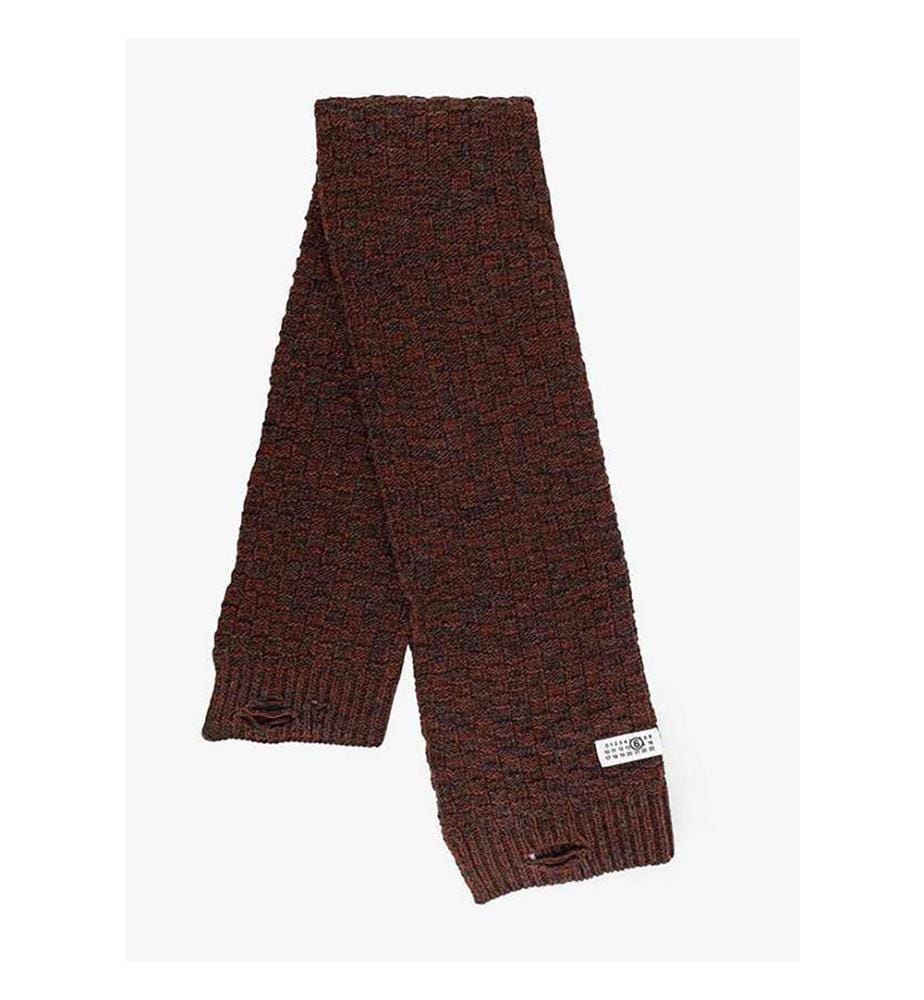 Schal aus Wollmischung mit Distressed-Effekt - Dunkelgrau