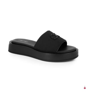 Pantoletten Dress Flatform - Schwarz