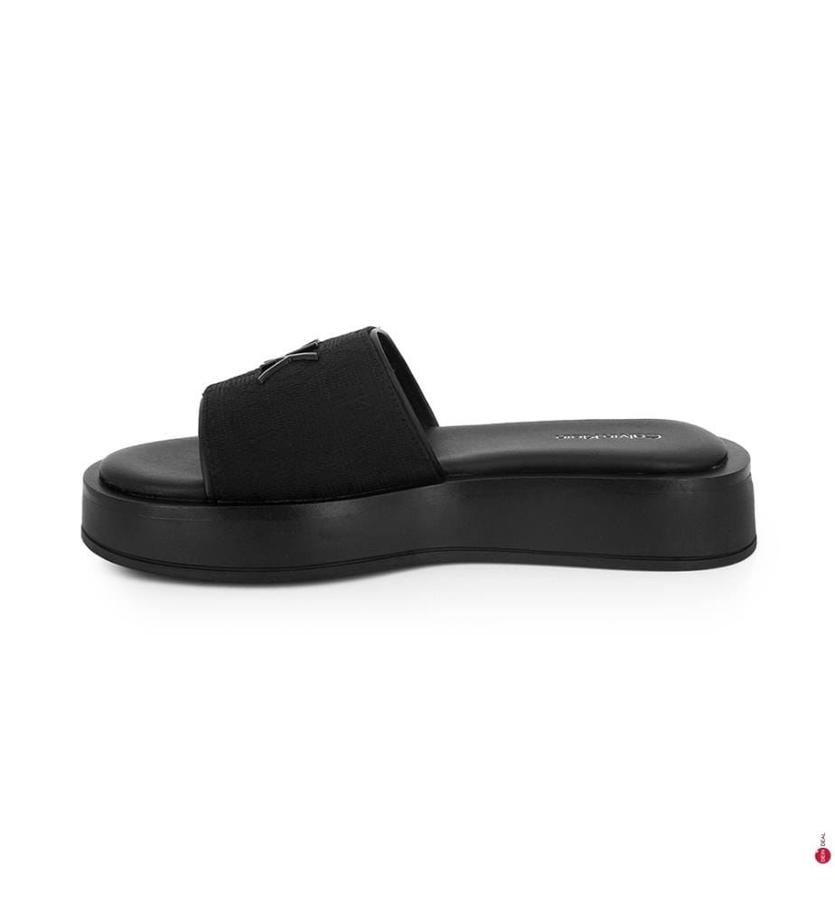 Pantoletten Dress Flatform - Schwarz