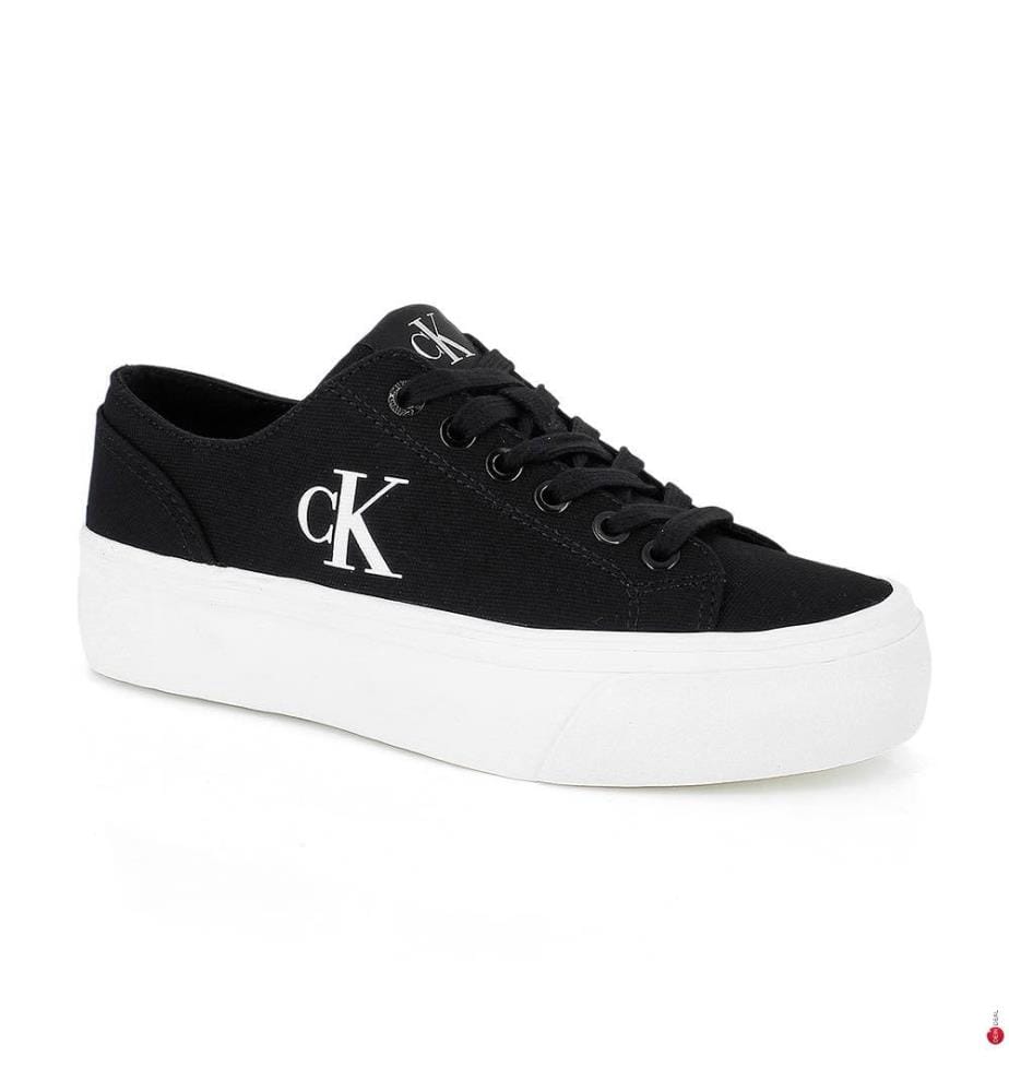 Plateau-Sneakers aus Canvas - Schwarz und Weiss