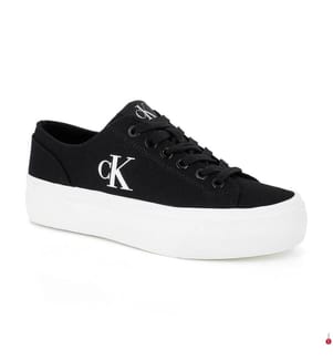 Plateau-Sneakers aus Canvas - Schwarz und Weiss