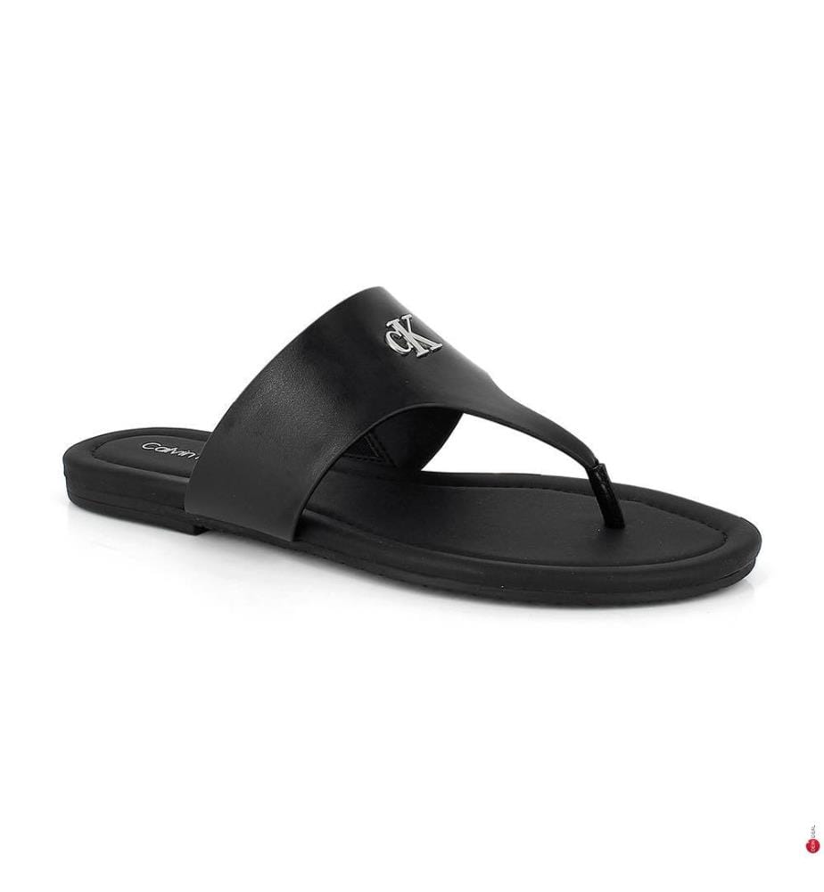 Tongs en similicuir - Noir