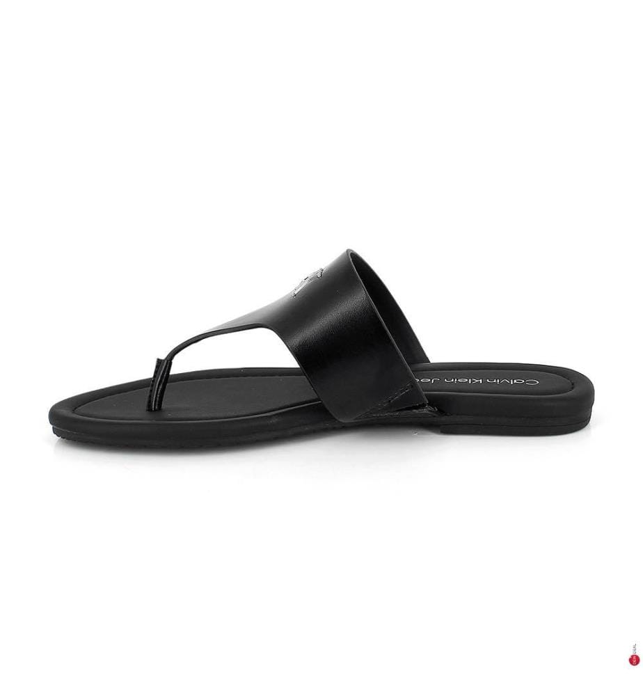 Tongs en similicuir - Noir