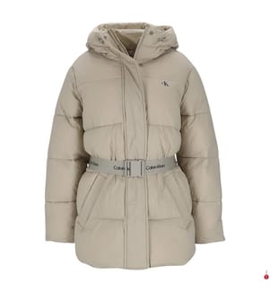 Gürtel-Steppjacke - Beige
