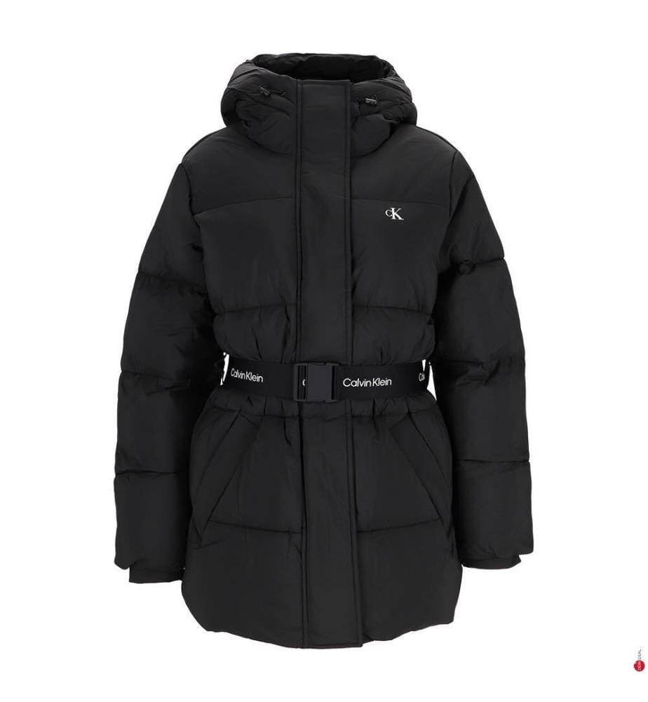 Gürtel-Steppjacke - Schwarz