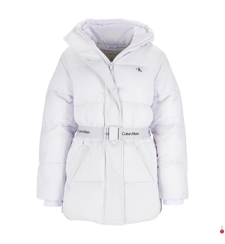 Gürtel-Steppjacke - Weiss