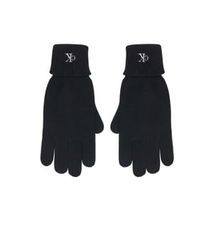 Fein gestrickte Handschuhe – Schwarz
