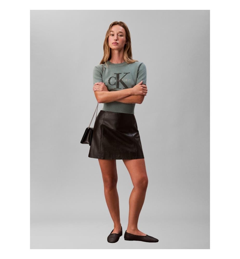 Chunky Cotton Graphic Vest Ärmelloser Pullover - Schwarz