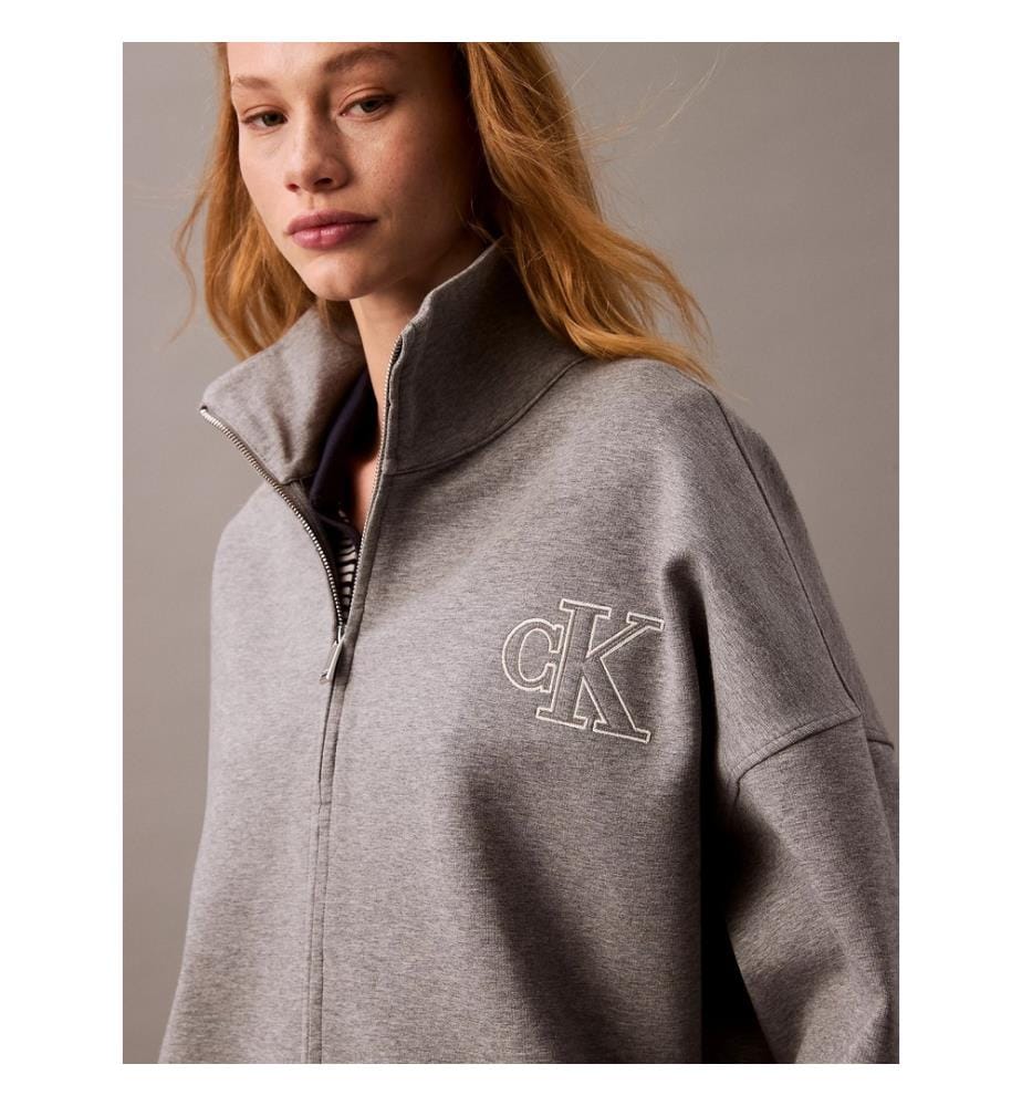 Sweatshirt LS Monologo Terry Crew Fashion D - Hellgrau