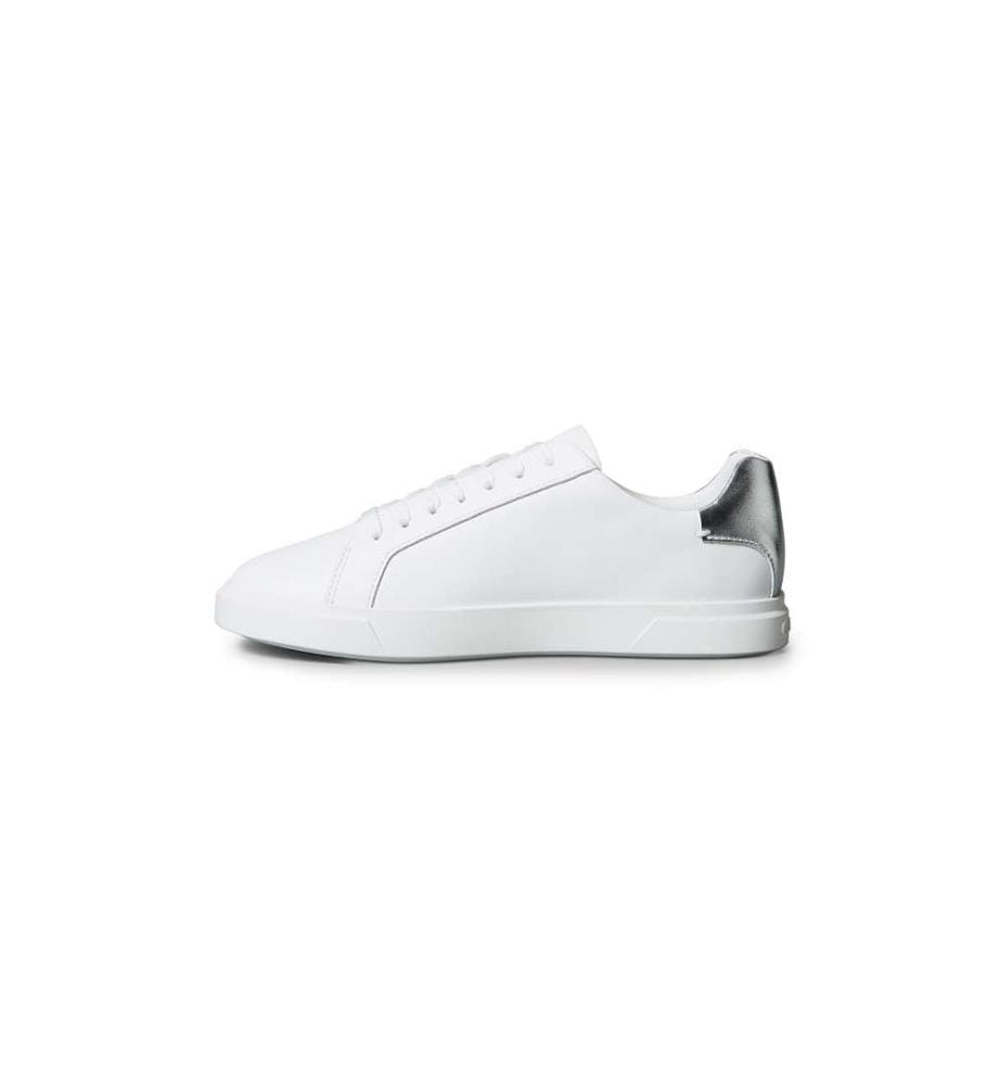 Ledersneakers - strahlend weiss/silber