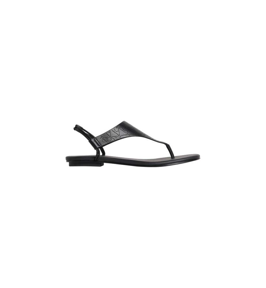 Perforierte Flip-Flop-Sandalen aus Leder - triple black mono
