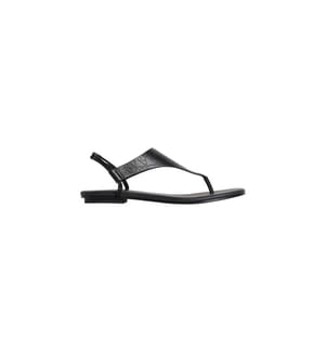 Perforierte Flip-Flop-Sandalen aus Leder - triple black mono