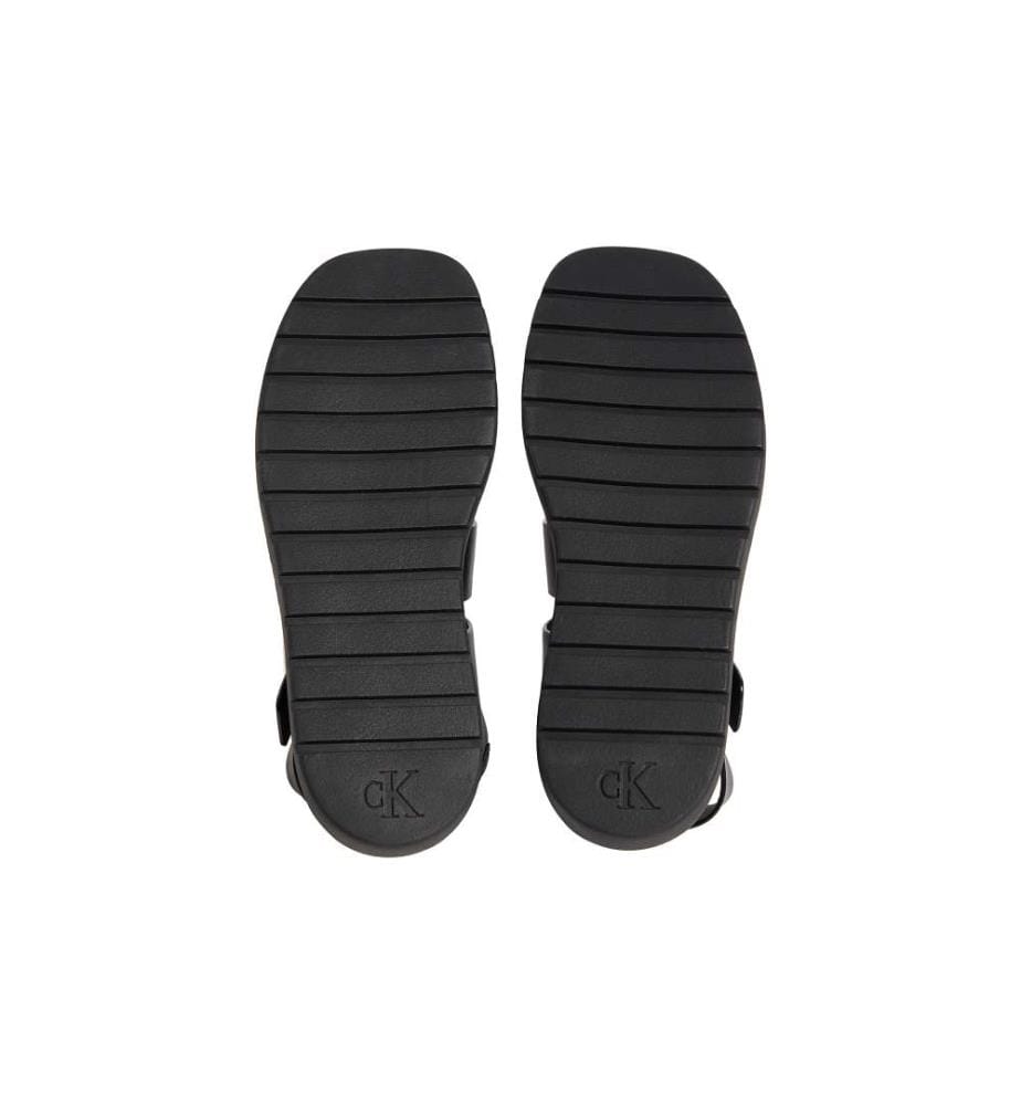 Square Molded Fisherman Leather Sandalen - Schwarz
