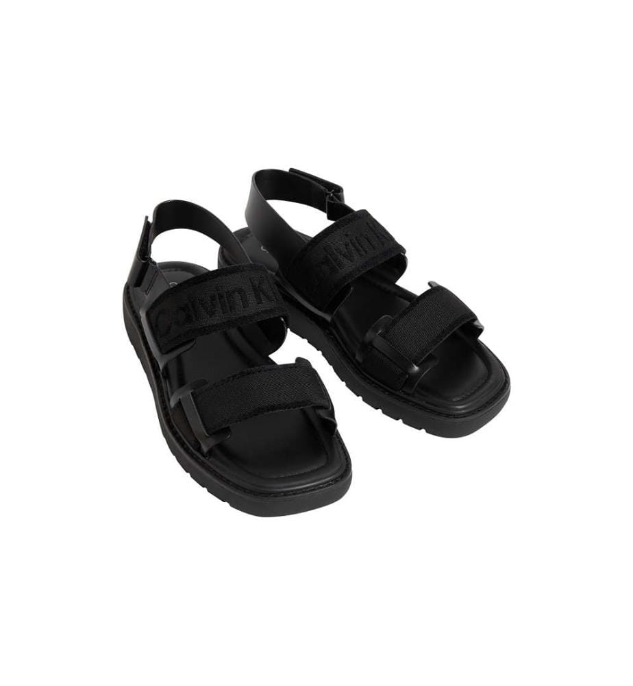 Square Molded Webb Sandalen - Triple Black