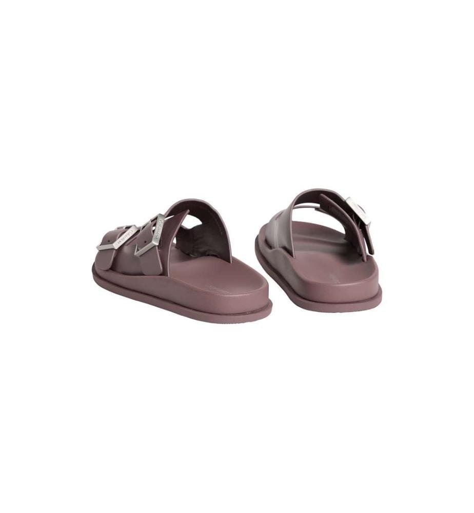 Ledersandalen mit Doppelschnalle - peppercorn