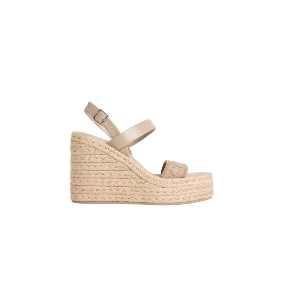 Espadrilles mit Keilabsatz Platform Leder - nomad