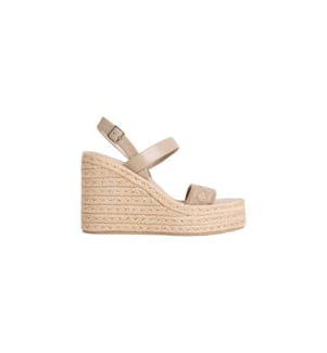 Espadrilles mit Keilabsatz Platform Leder - nomad