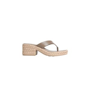 Espadrilles-Sandalen mit Lederabsatz - desert taupe