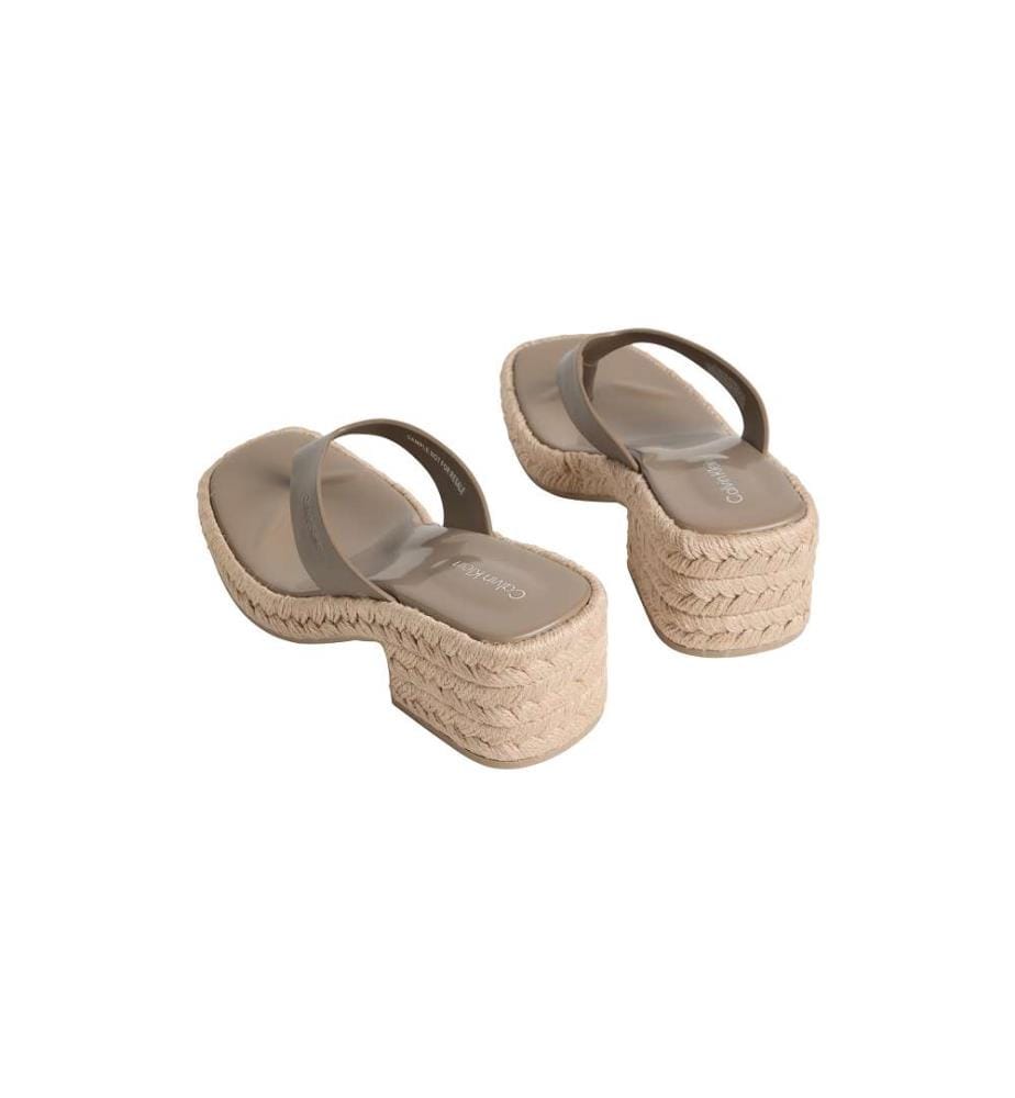 Espadrilles-Sandalen mit Lederabsatz - desert taupe