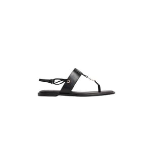 Slingback-Sandalen aus Leder - triple black