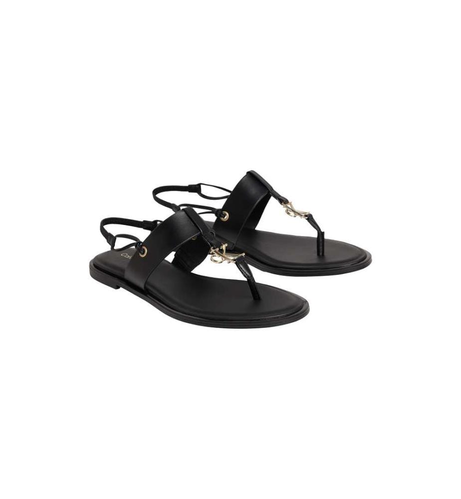 Slingback-Sandalen aus Leder - triple black